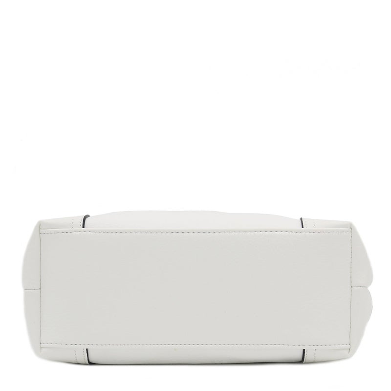 Alyssa Hobo Shoulder Bag with Big Snap Hook Hardware (White) - Image 4